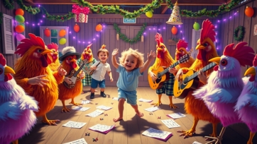 Kids Dance Party with Chickens – Jingle Bells Remix