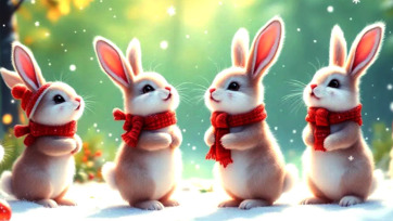 Bunnies Hop and Sing Jingle Bells – Kids’ Holiday Fun